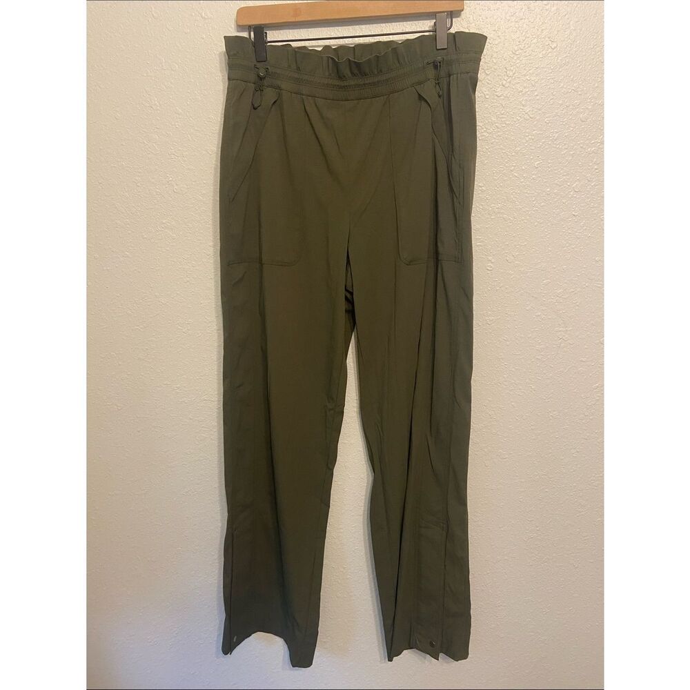 Athleta Hunter Green Trekkie High Rise Parachute Pants Size 12 Tall